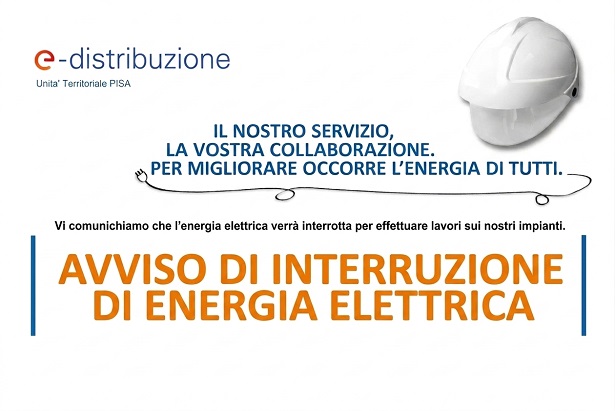 Avviso interruzione di energia elettrica e casco