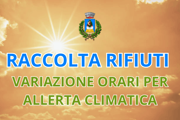 Banner variazione orario raccolta dei rifiuti