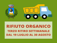 TERZO RITIRO DELL'ORGANICO: 19/07/2023 - 30/08/2023