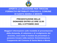 AVVISO TIROCINI FORMATIVI RETRIBUITI PRESSO IL COMUNE DI S. MARIA A MONTE