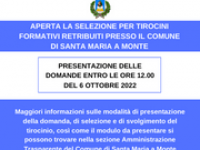 AVVISO TIROCINI FORMATIVI RETRIBUITI PRESSO IL COMUNE DI S. MARIA A MONTE